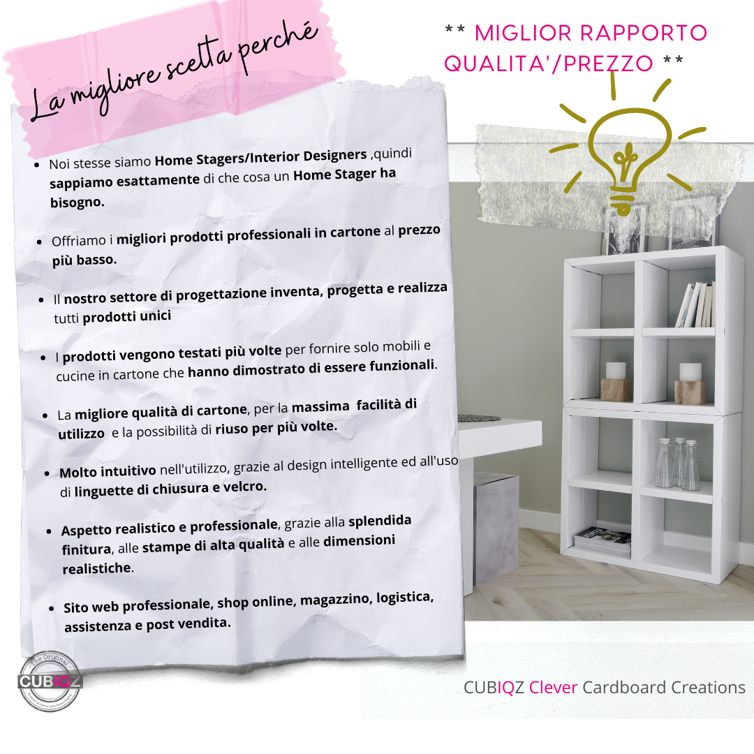 La migliore scelta…; cubiqz mobili in cartone e cucine in cartone