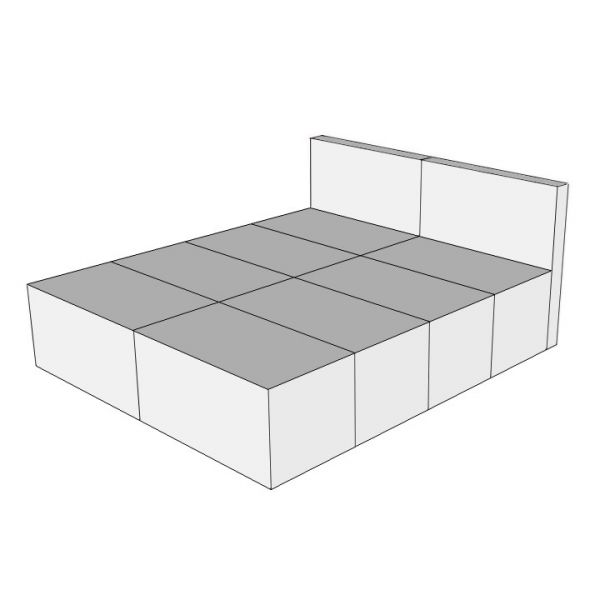 CUBIQZ LETTO DOPPIO DI CARTONE CON TESTIERA CUBIQZ