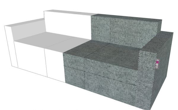 RIVESTIMENTO CUBIQZ PER DIVANO TRE POSTI