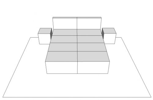 CARDBOARD DOUBLE BEDROOM SET-UP 1