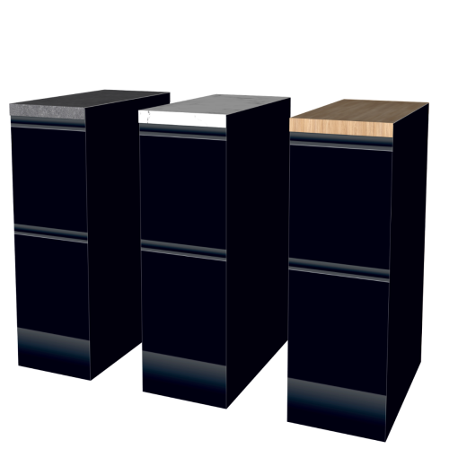 MODULO BASE 30 CM NERO | Cucina in Cartone Double Face + Top intercambiabile | Home Staging