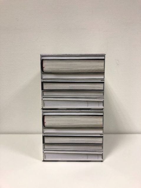 DUE scatole grandi di libri in cartone impilate. Il prezzo si riferisce ad UNA singola scatola libri Cubiqz.