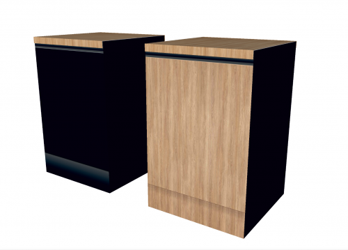 Cucina in cartone double face modulo base 60 cm . Nero- Legno