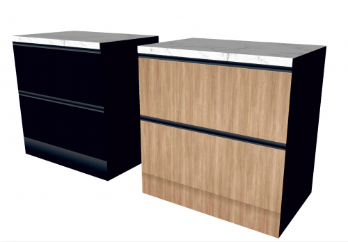Cucina in cartone double face nero-legno di Cubiqz
Per ✓home staging ✓flipping ✓allestimento negozi