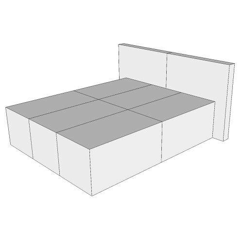 CUBIQZ LETTO DOPPIO DI CARTONE CON TESTIERA CUBIQZ 190 X 150 cm