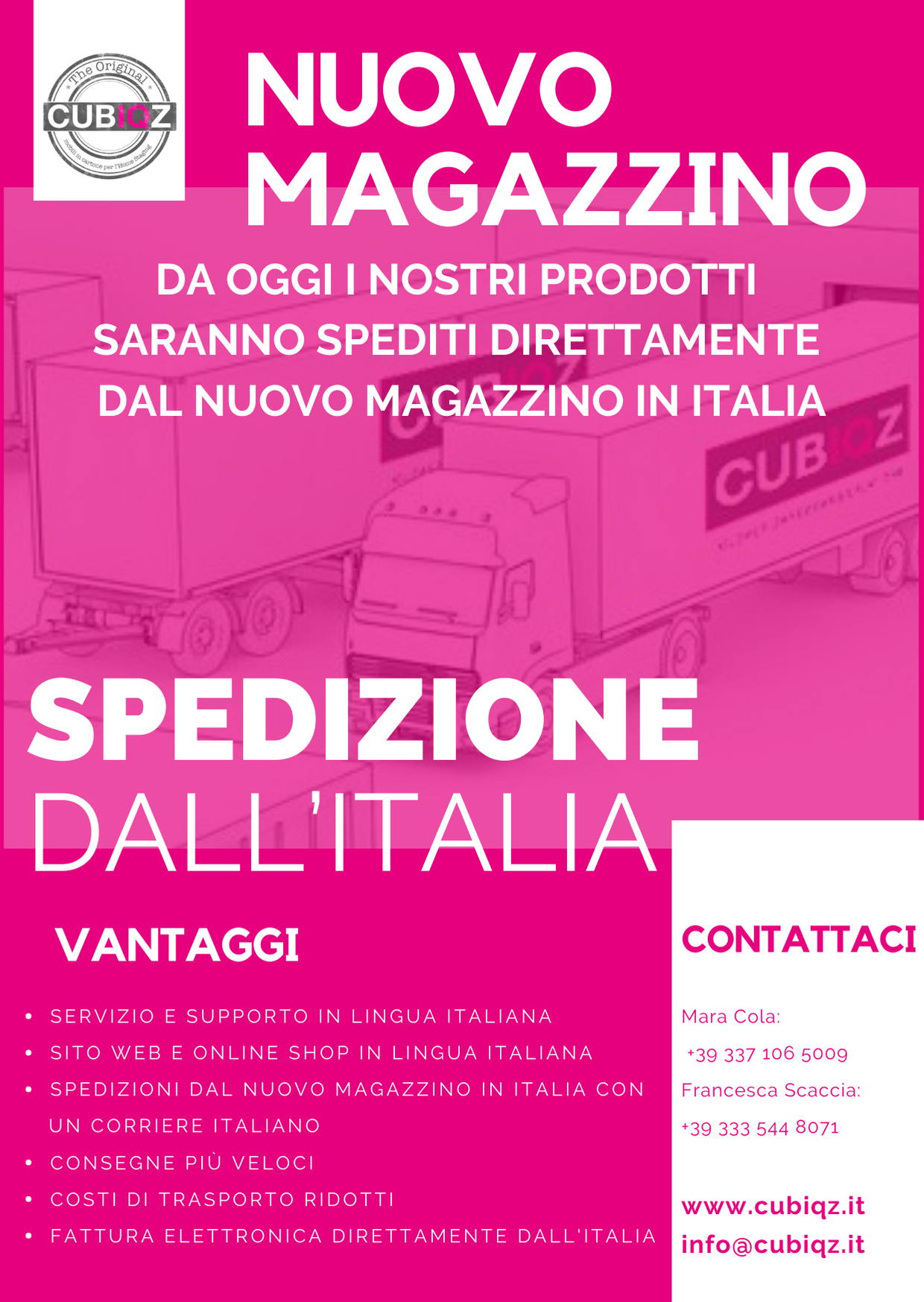CUBIQZ mobili in cartone e Cucine in cartone magazzino in italia