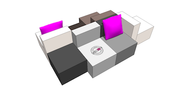 Take Your Seat Island sofa with logo Take Your Seat Island sofa with logo